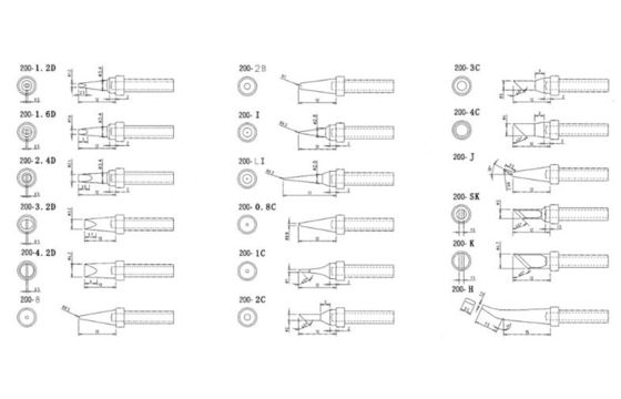 Replacement Copper Soldering Tips For 203H Or 205 Soldering Station