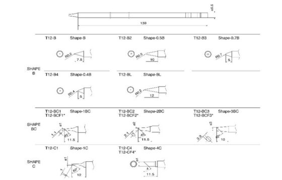 Hakko Replacement Soldering Iron Tips For 951 Soldering Station