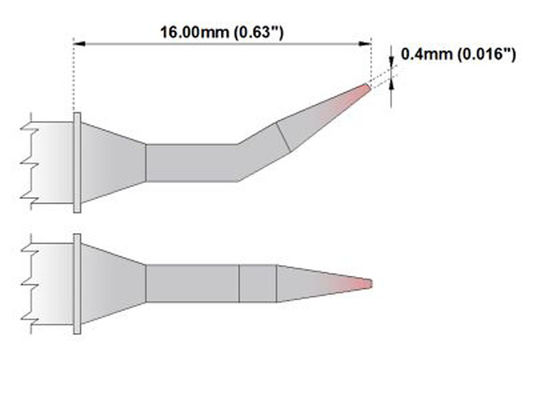 Bent Sharp OKI Soldering Tips STTC-040 , STTC-140 And STTC-840