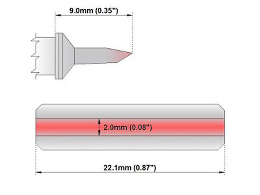 刃先端の形 OKI のはんだ付けする先端 22.1mm の電子工学のはんだの鉄の先端
