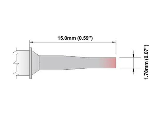 Long Reach Chisel 60° OKI Metcal Solder Tip STTC-842 Soldering Gun Tips