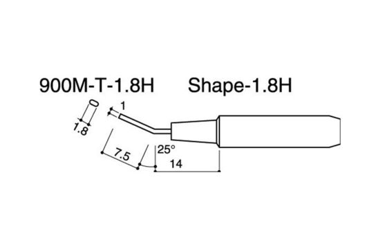RoHS の 900M-T-1.8H はんだの鉄の先端の精密溶接の安全先端