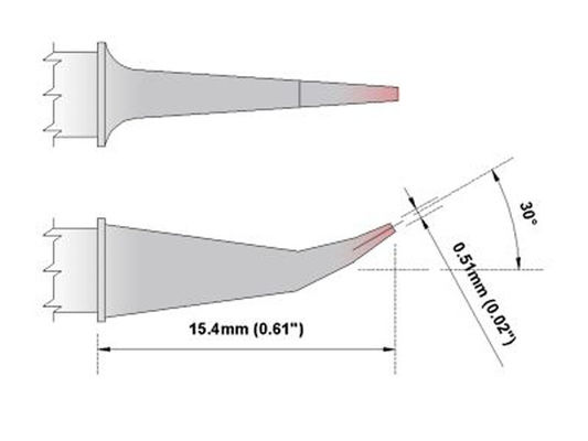 OKI Soldering Tips Conical Bent Metcal Tip For Precision Welding